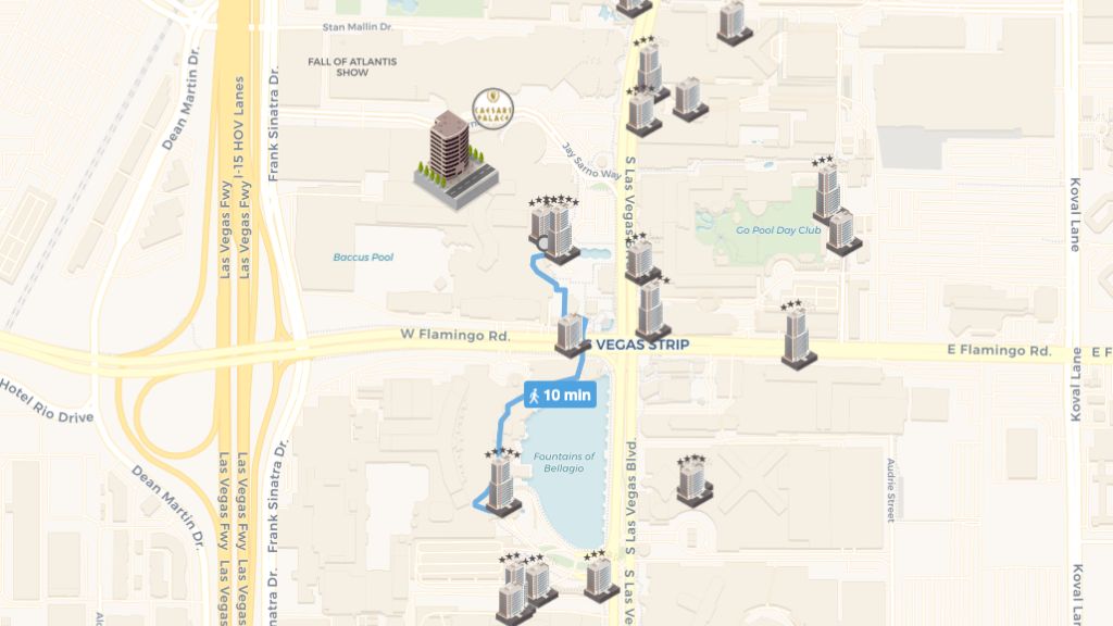 hotels within walking distance caesars palace